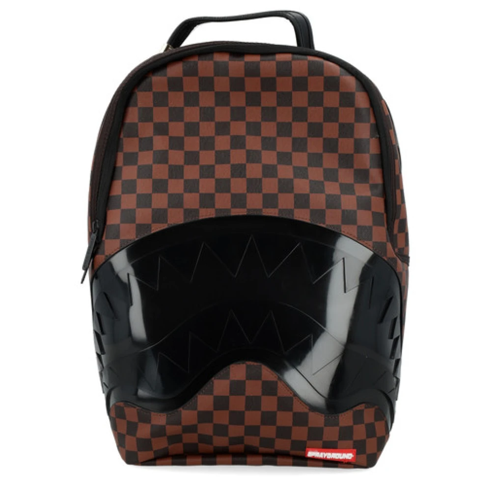 Sprayground Transparante Rubber Haaien in Parijs Rugzak Brown Heren