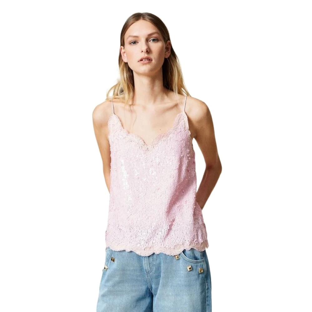Twinset Mouwloze Top Pink Dames