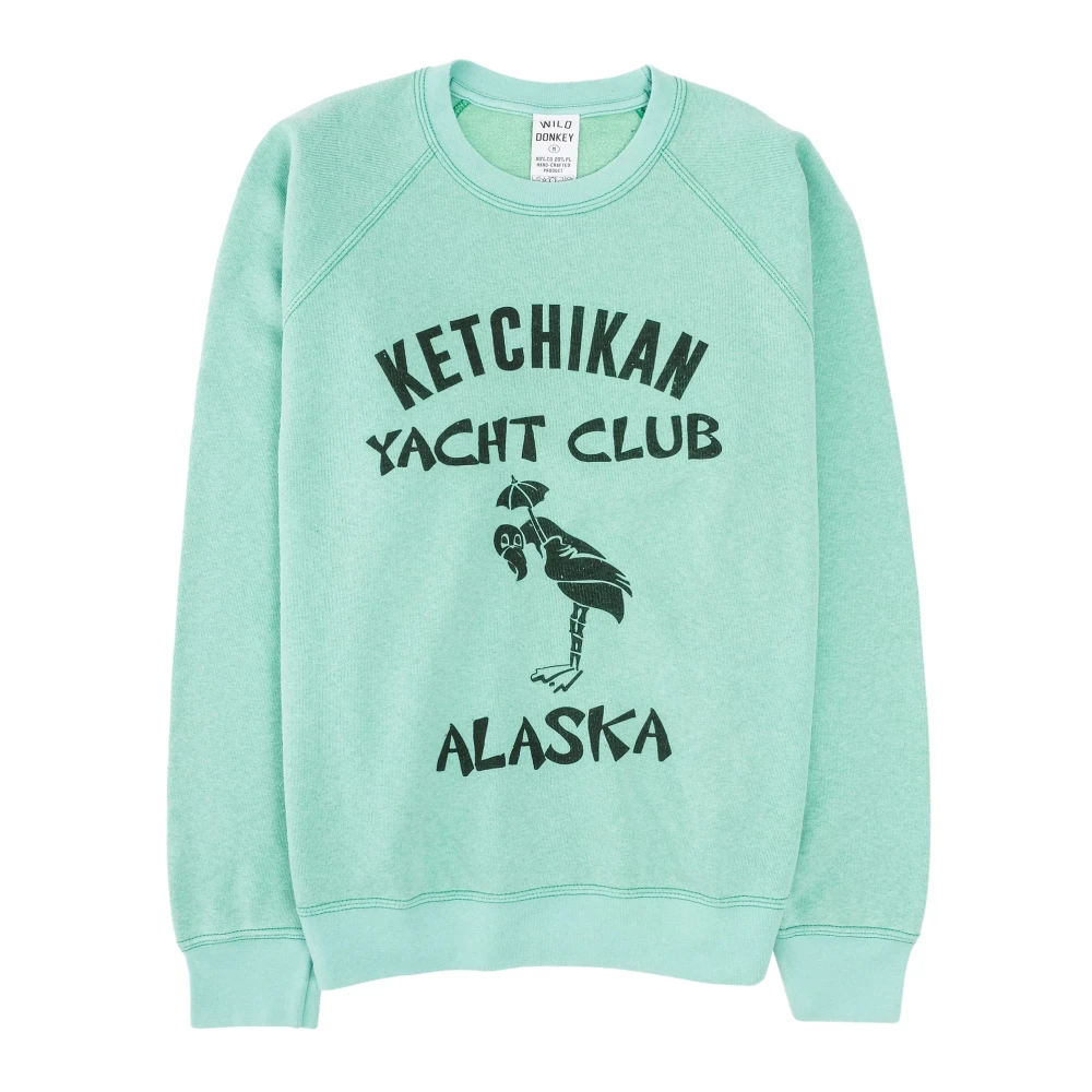 Wild Donkey Vintage Ketchikan Crew Sweatshirt Green Heren