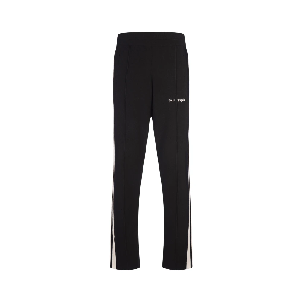 Palm Angels Zwarte Wol Kasjmier Trackbroek Black Heren