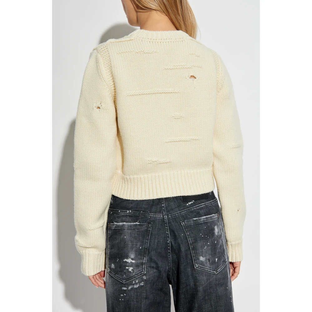 Dsquared2 Korte wollen trui Beige Dames
