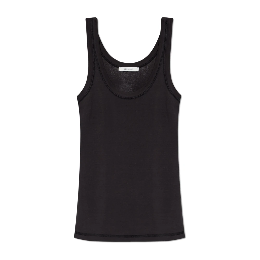 Lemaire Women's Black Sleeveless Tops, M, Rib Tank Top