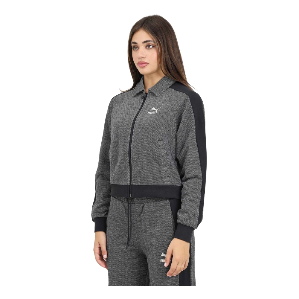 Puma Zwarte Zip T7 Sweater Gray