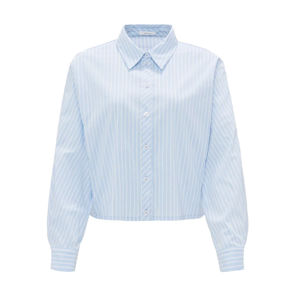 Opus Lange Mouw Blouse Faletti Blue Dames