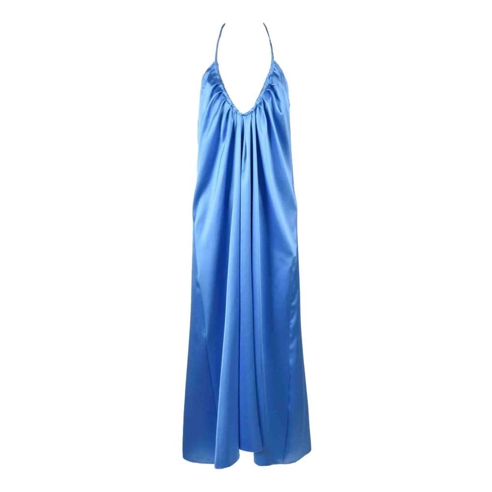 Actualee Elegant Damklänning Polyester Elastan Blue, Dam