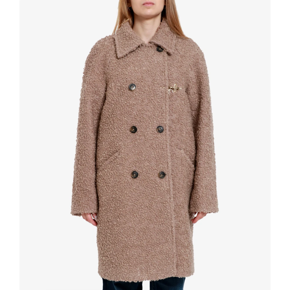 Fay Jacqueline Bouclé Wollen Jas Roze Pink Dames