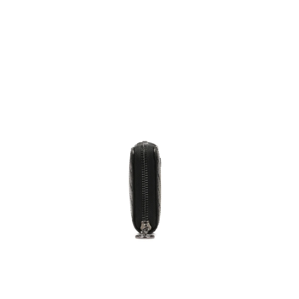 Kazar Kleine leren portemonnee met gewatteerd patroon Black Dames