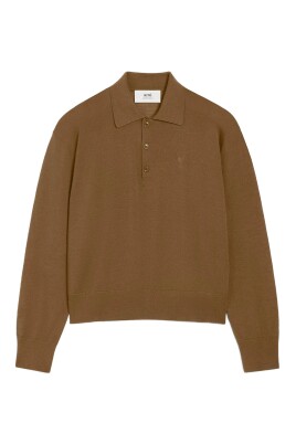 brown-wool-silk-polo-shirt
