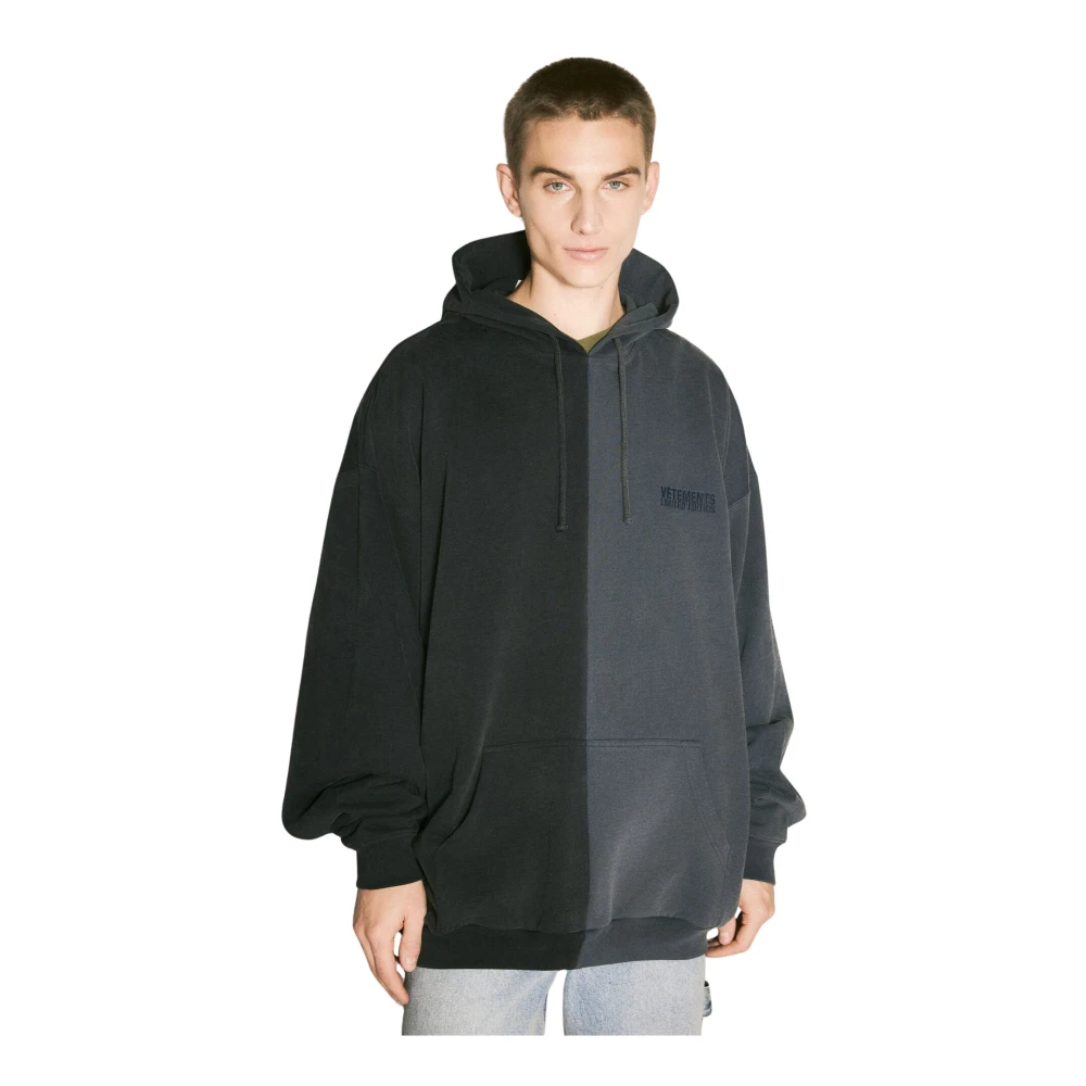 Vetements Hooded Sweatshirt van zware katoen Black Heren