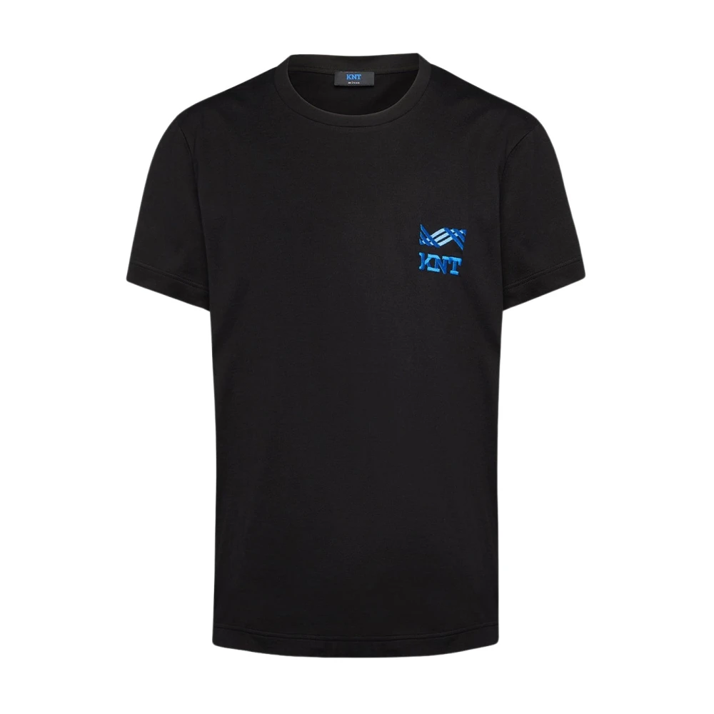 Kiton Luxe Zwarte Katoenen T-Shirt Black Heren