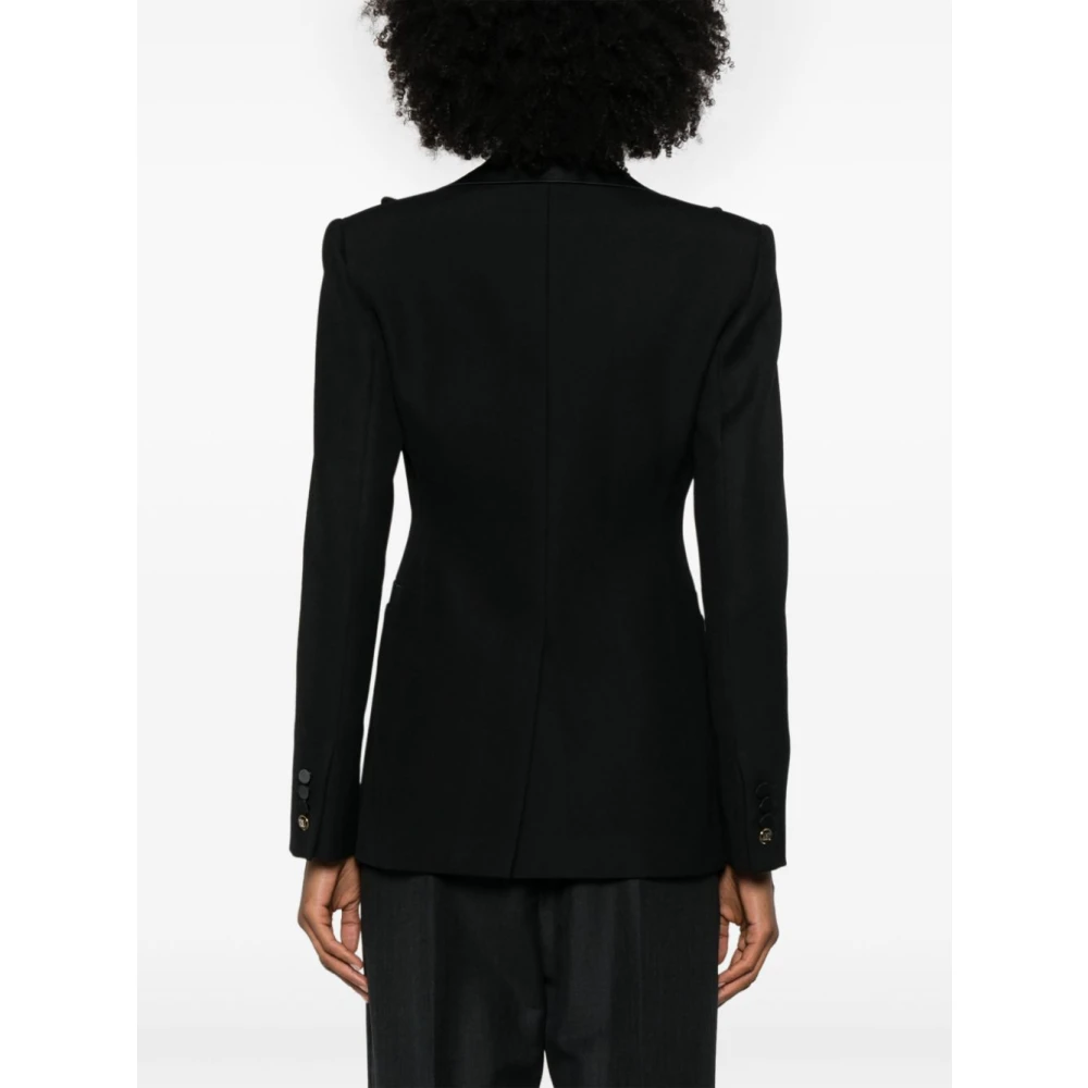 Max Mara Elegante Wol Single-Breasted Zwarte Jas Black Dames