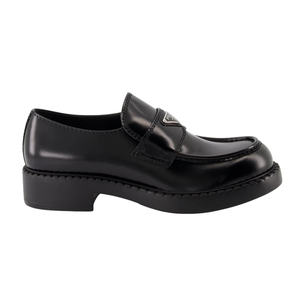 Prada Men's Black Brushed Leather Loafers - Loafers - 7 Uk - Shoes