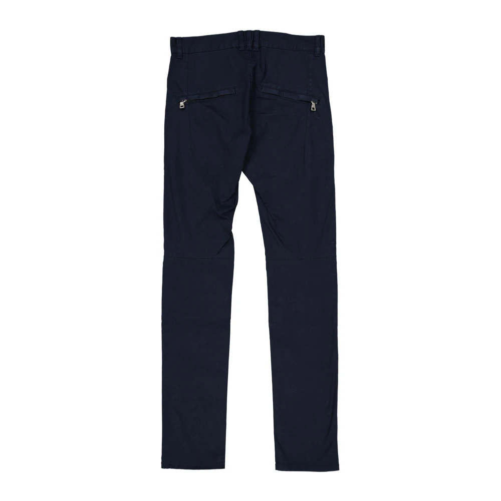 Balmain Slim Cotton Broek met Ritssluiting Blue Heren