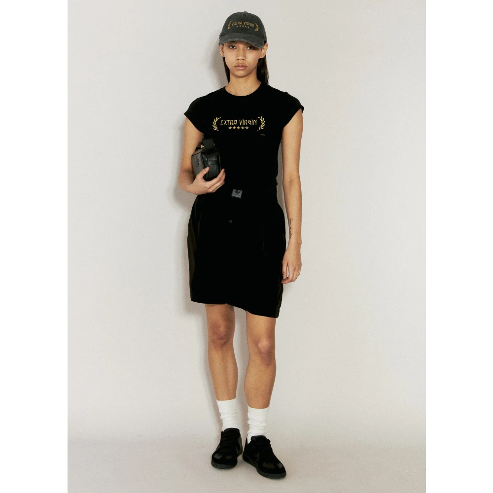Eytys Logo Patch Mid Rise Shorts Black Heren