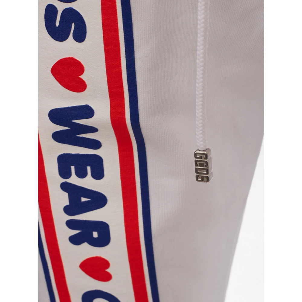 Gcds Witte Sweatpants met Logo White Heren
