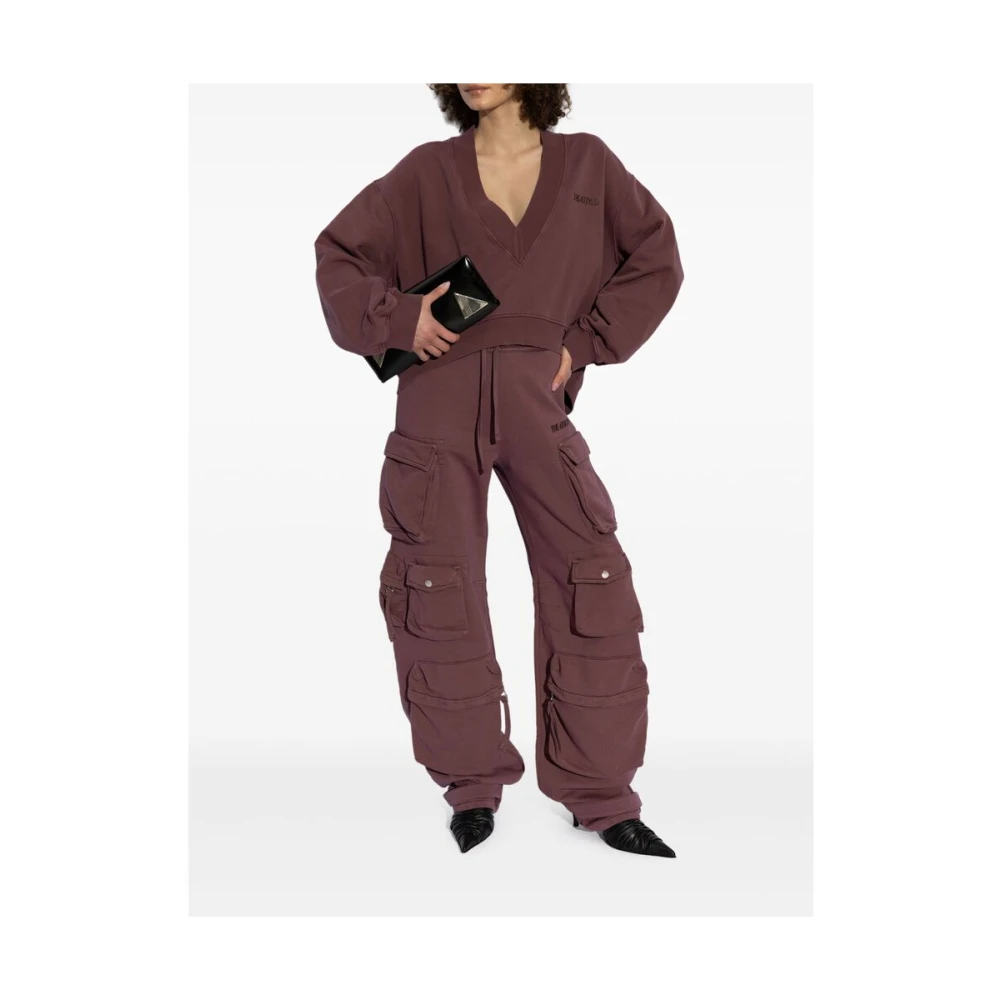 The Attico Broek met wijde pijpen en cargozakken Purple Dames