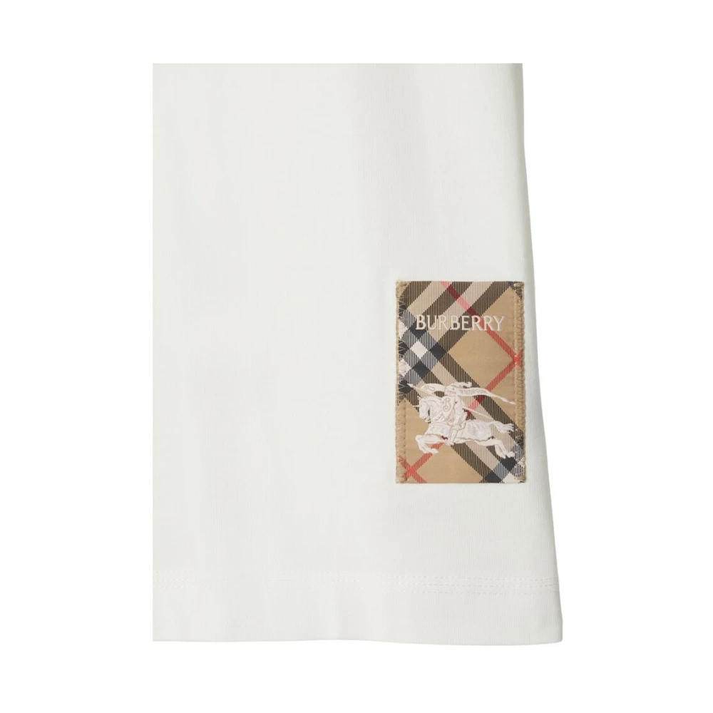 Burberry Vintage Check Patroon Crew Neck T-shirt White Dames