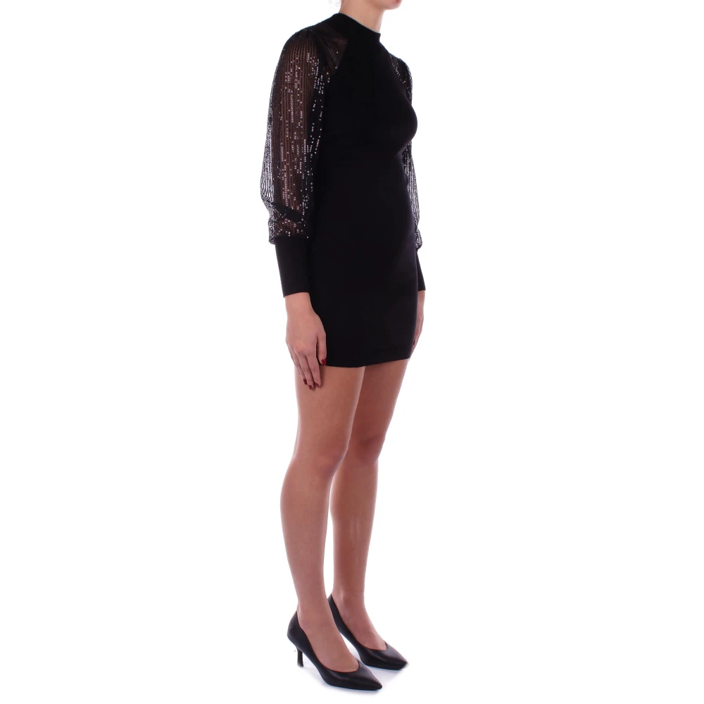 Only Zwarte jurk met pailletten Black Dames