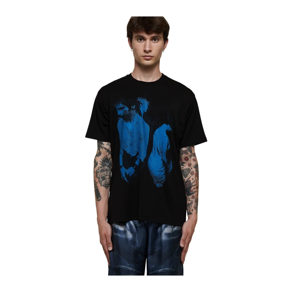 Burberry Zwart Katoenen T-Shirt met Print Black Heren