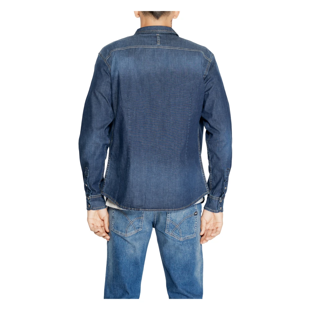 GAS Blauw Katoenmix Shirt Mannen Herfst Winter Blue Heren