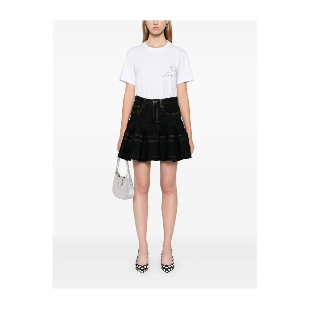 Msgm Kristalversierd Wit T-shirt White Dames