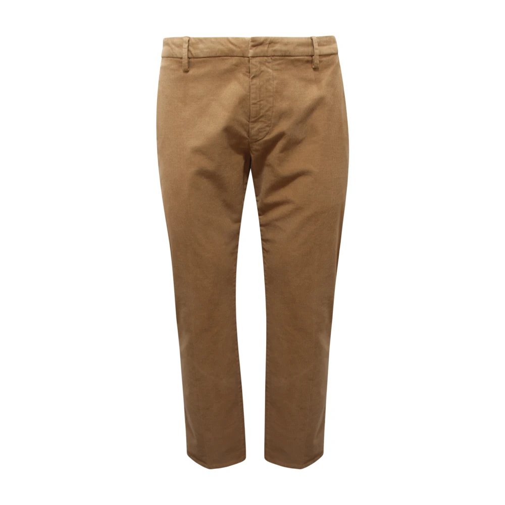 Dondup Men's Beige Cropped Trousers, W36, Spiritissimo Velvet Trousers