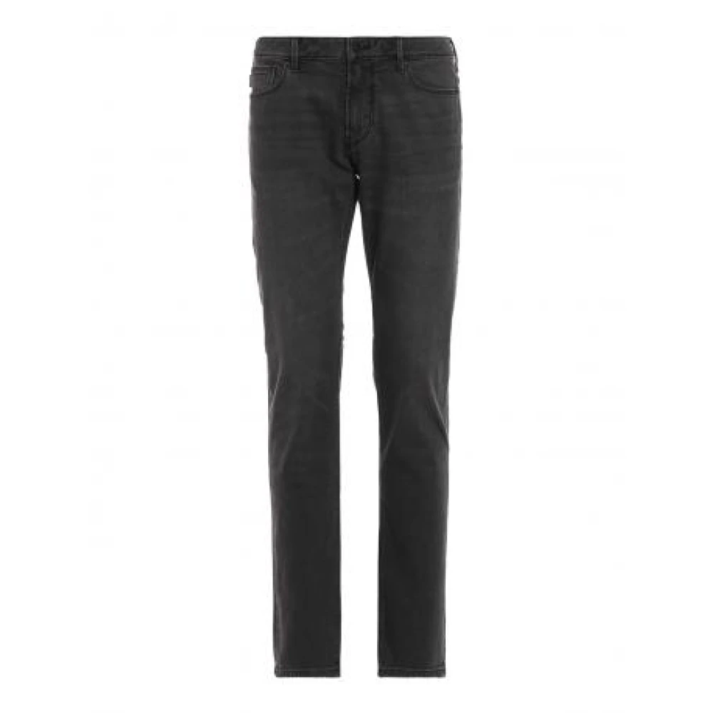 Emporio Armani Slim Fline Jeans met 5 Zakken Gray Heren