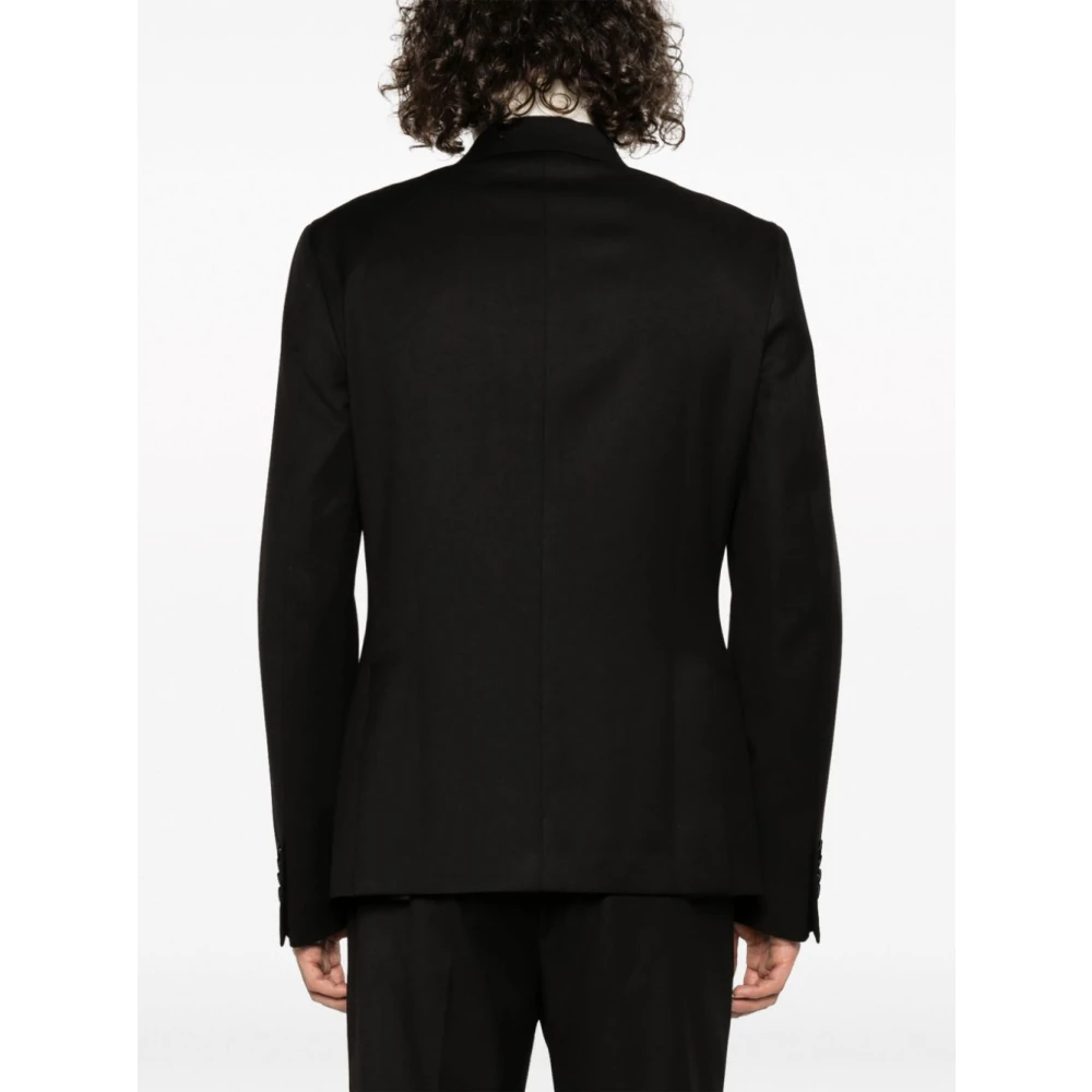 Daniele Alessandrini Zwarte Blazer Buitenkleding Aw24 Black Heren