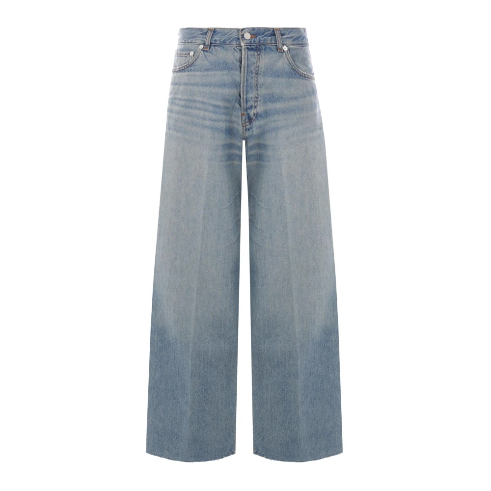 Haikure Wijde Pijp Knoopsluiting Jeans Blue Dames