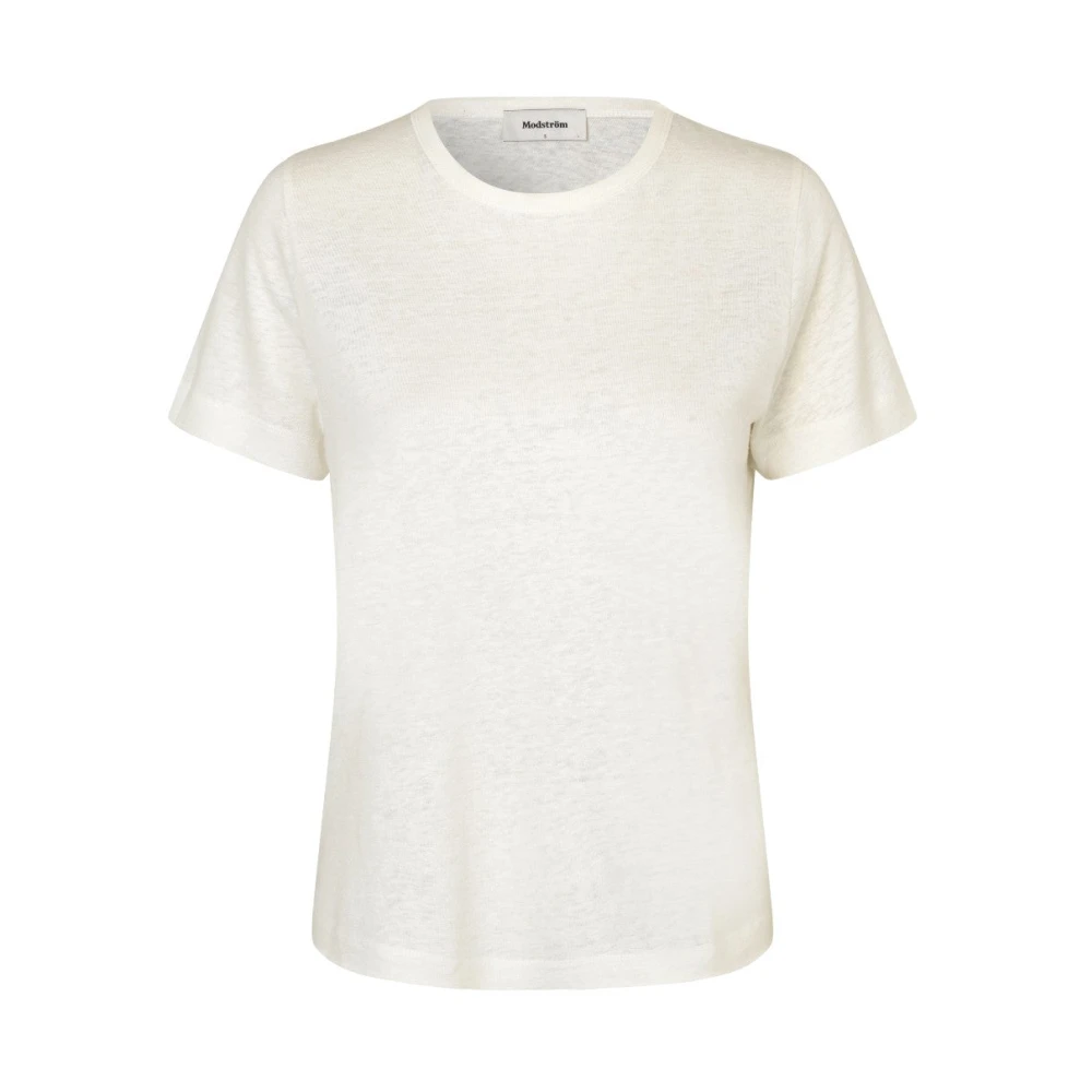 Modström Linen Basic T-shirt Holt White Dames