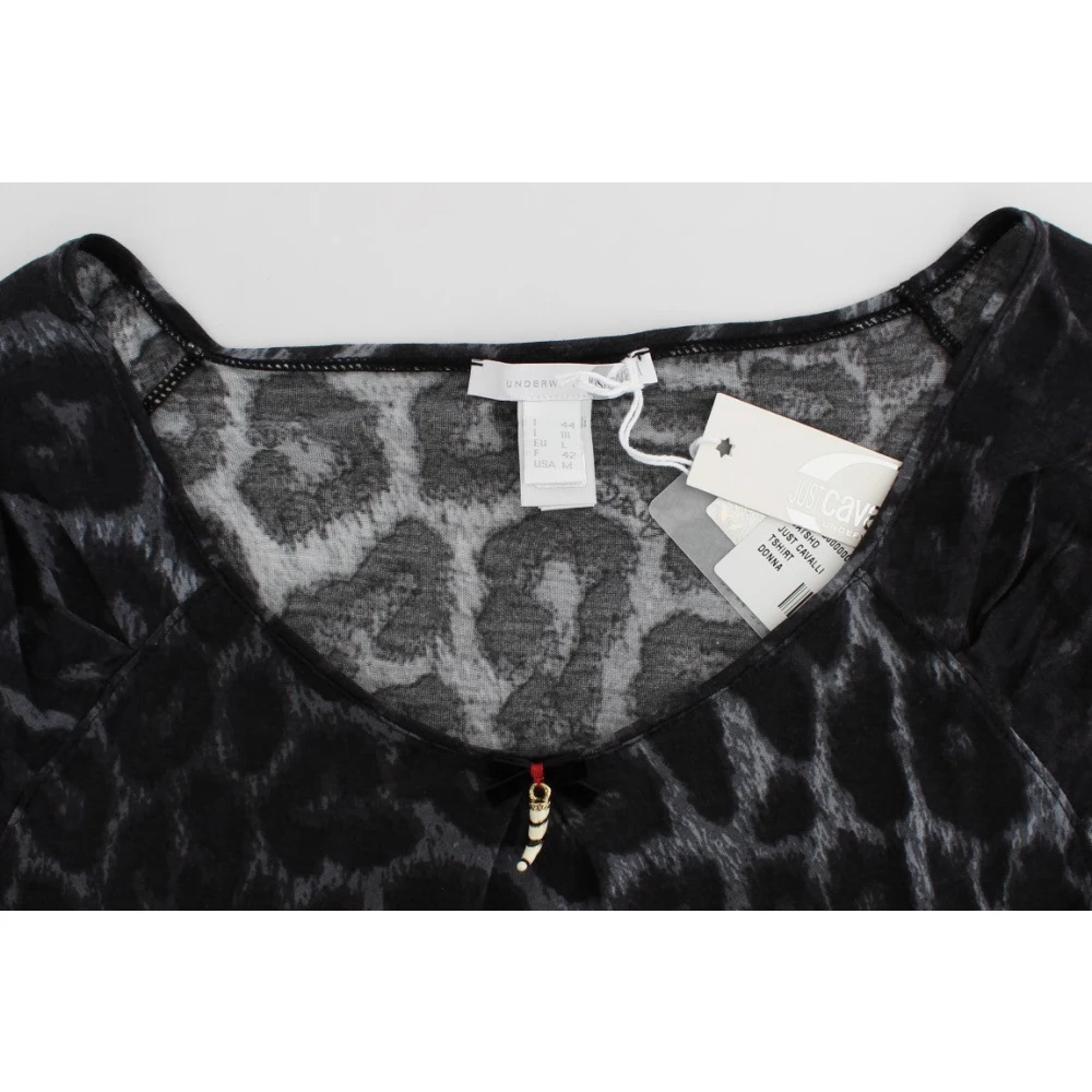 Roberto Cavalli Grijs Luipaard Modal T-Shirt Blouse Top Gray Dames