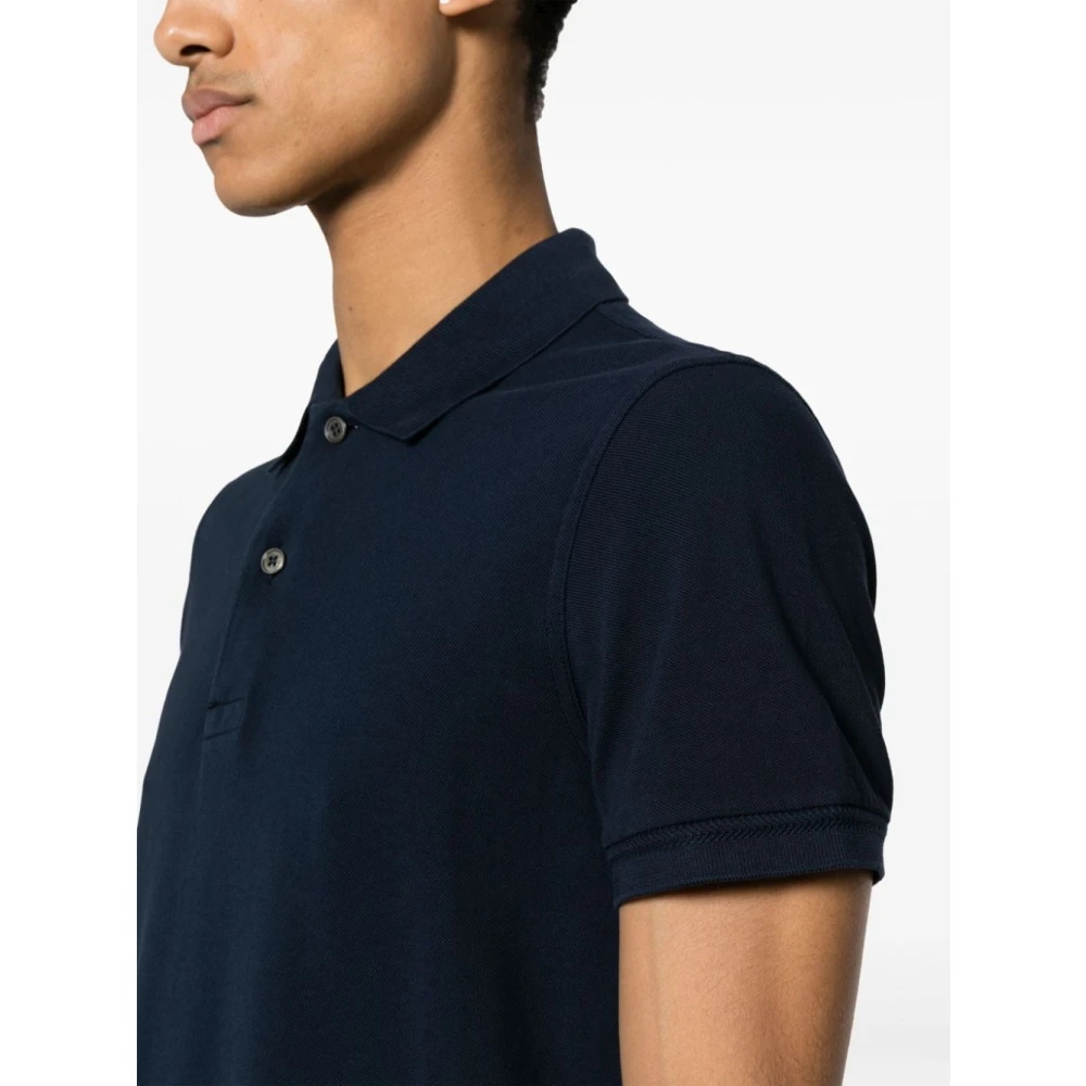 Tom Ford Blauw Poloshirt Geborduurd Logo Blue Heren