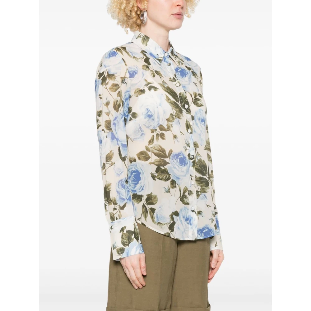 Blugirl Blauwe Knoopshirt Lange Mouwen Multicolor Dames