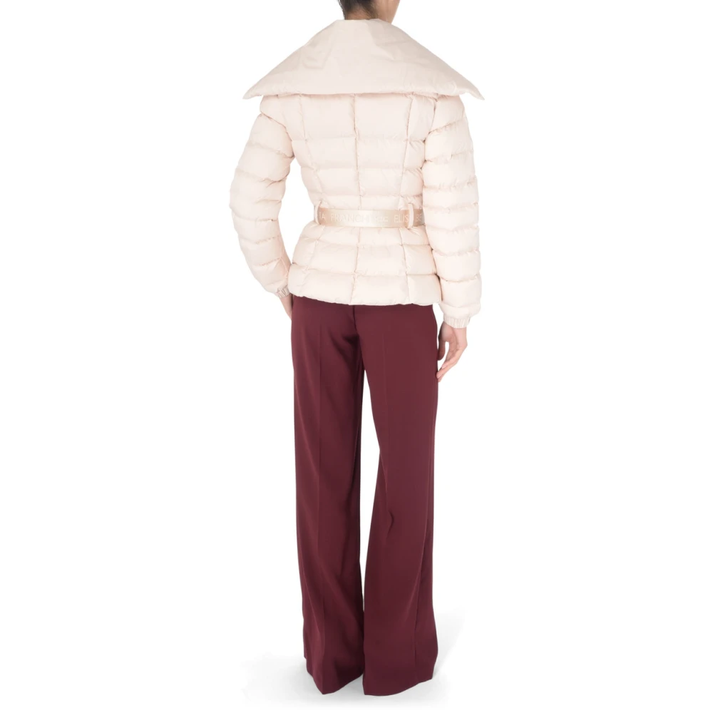 Elisabetta Franchi Roze Nylon Puffer Jas Pink Dames