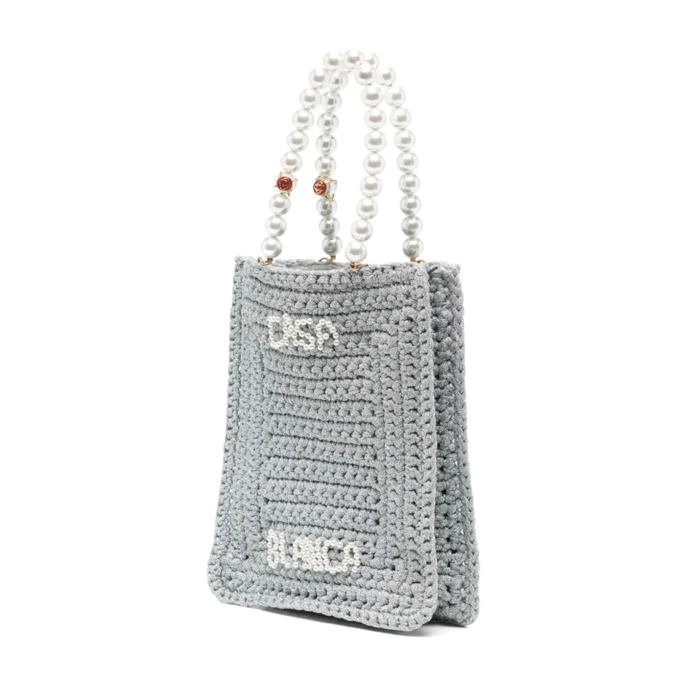 Casablanca Mini Gehaakte Winkelmand Gray Dames