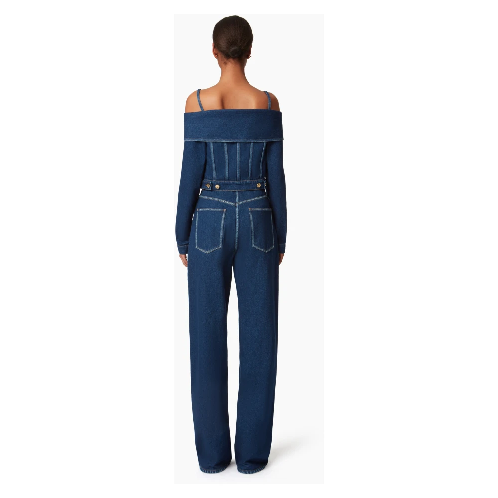 Nina Ricci Off Shoulder Denim Blue Dames