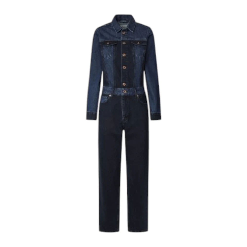 Pepe Jeans Women's Blue Jumpsuits, M, Denim Jumpsuit Valerie