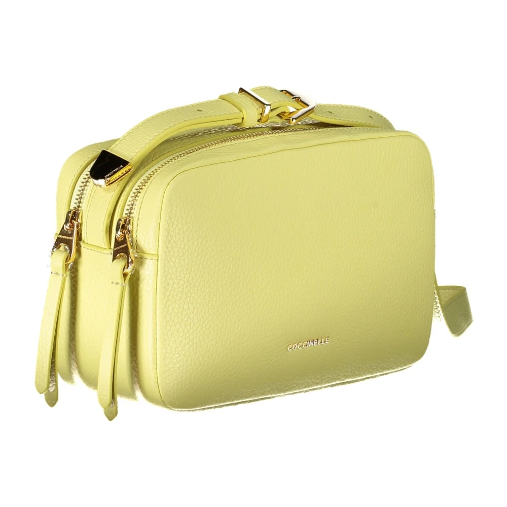 Coccinelle Gele Schoudertas met Ritssluiting Yellow Dames