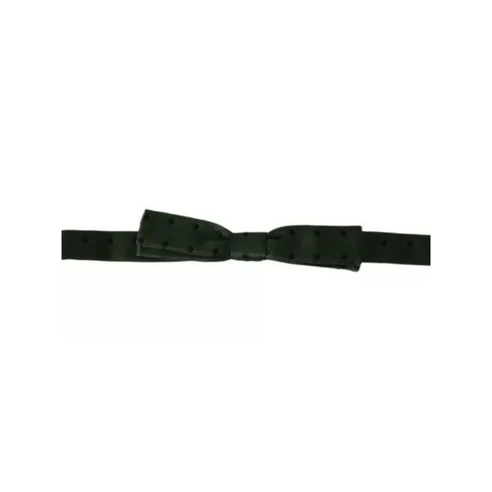 Dolce & Gabbana , Bow Ties, Male, Green, One Size, Silk Dotted Bow Tie - Image 3