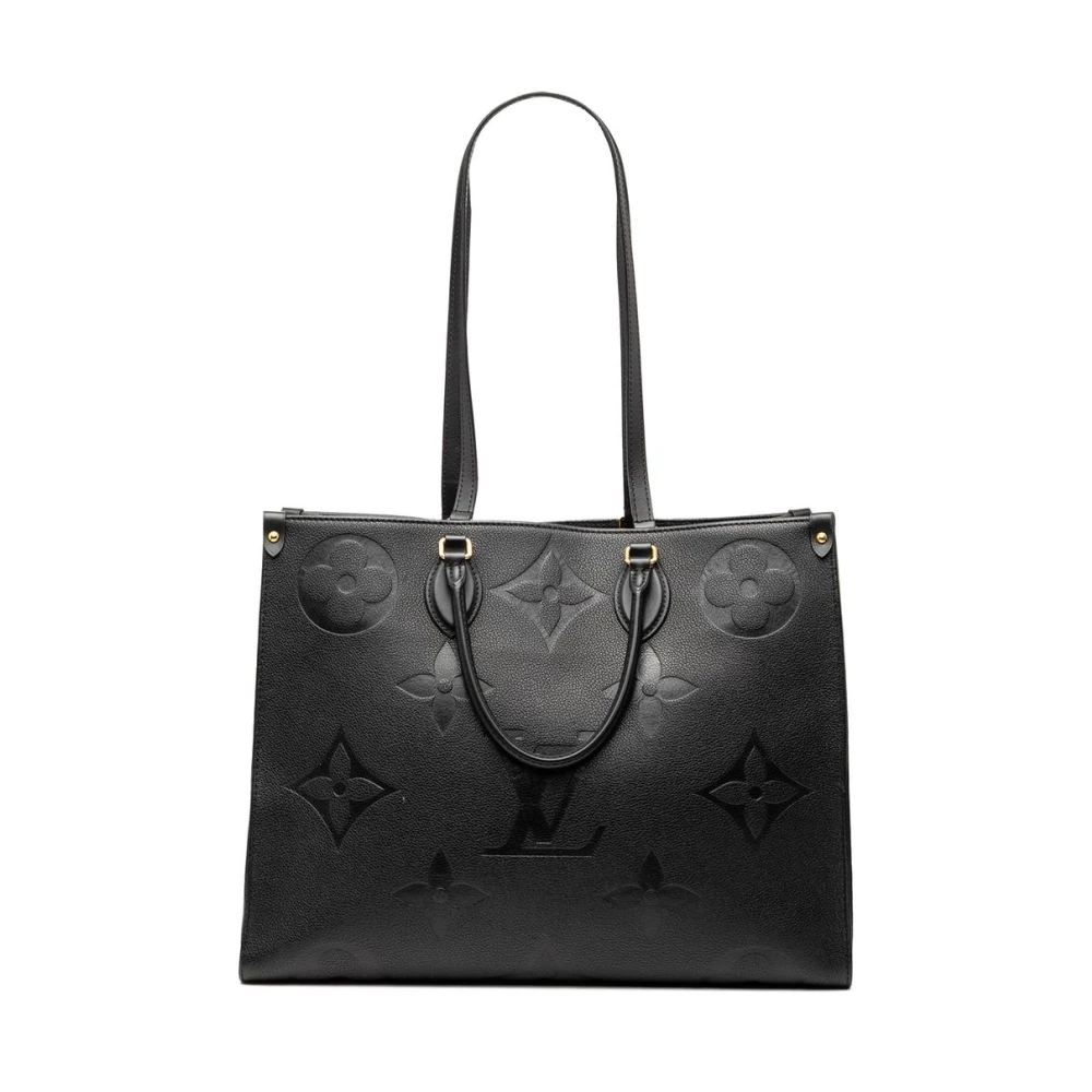 Louis Vuitton Vintage Women's Black Pre-Owned Embossed Leather Tote Bag