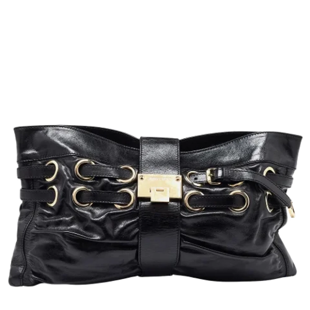 Jimmy Choo Pre-owned Leather clutches Black Dames