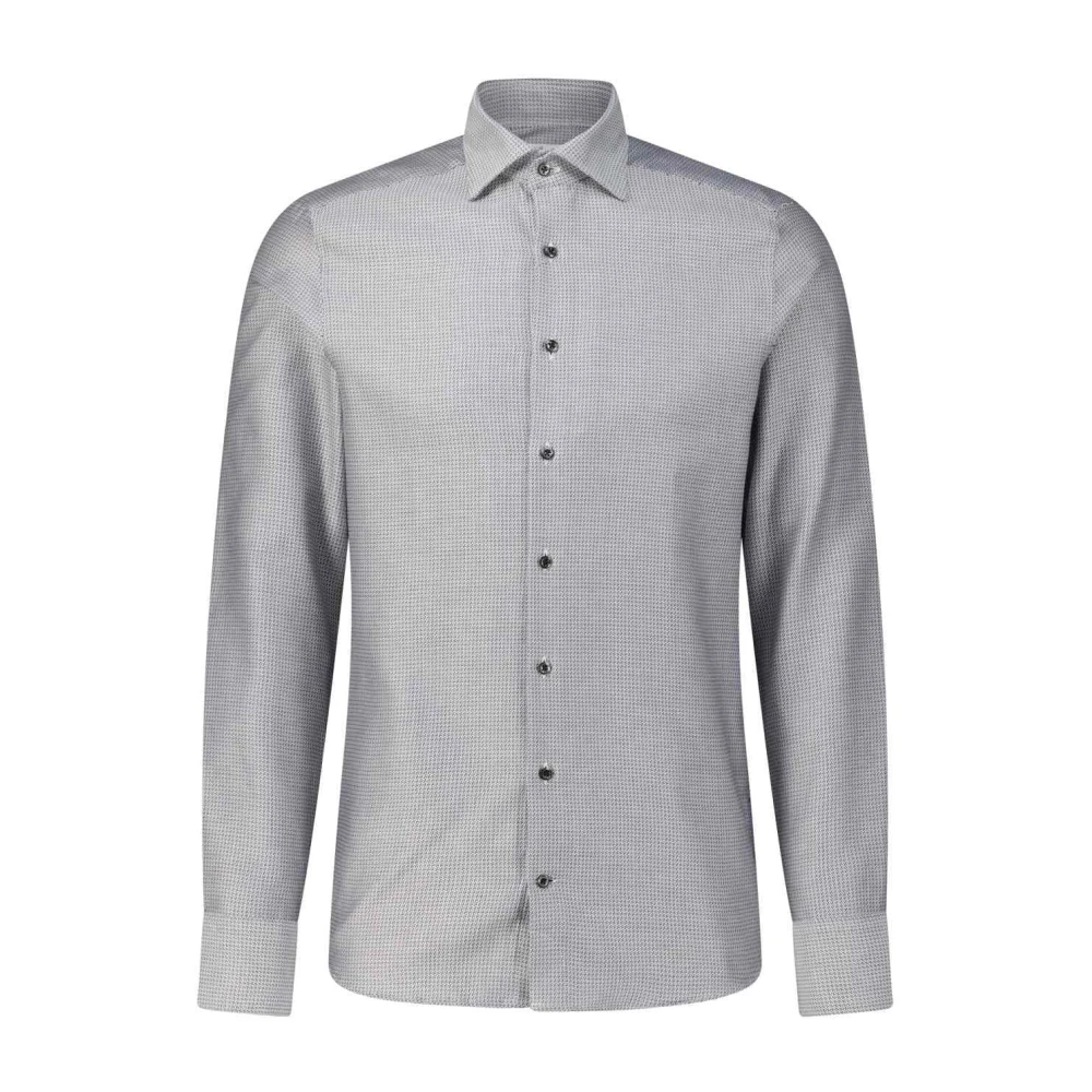 Stenströms Elegant Slim-Fit Overhemd met Fijn Patroon Gray Heren