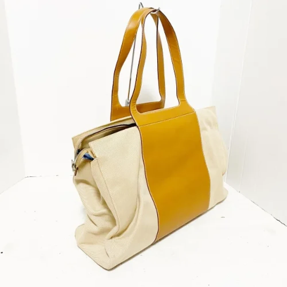 Salvatore Ferragamo Pre-owned Canvas handbags Beige Dames