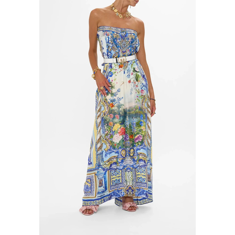 Camilla Zijden kaftan met ronde halslijn Multicolor Dames