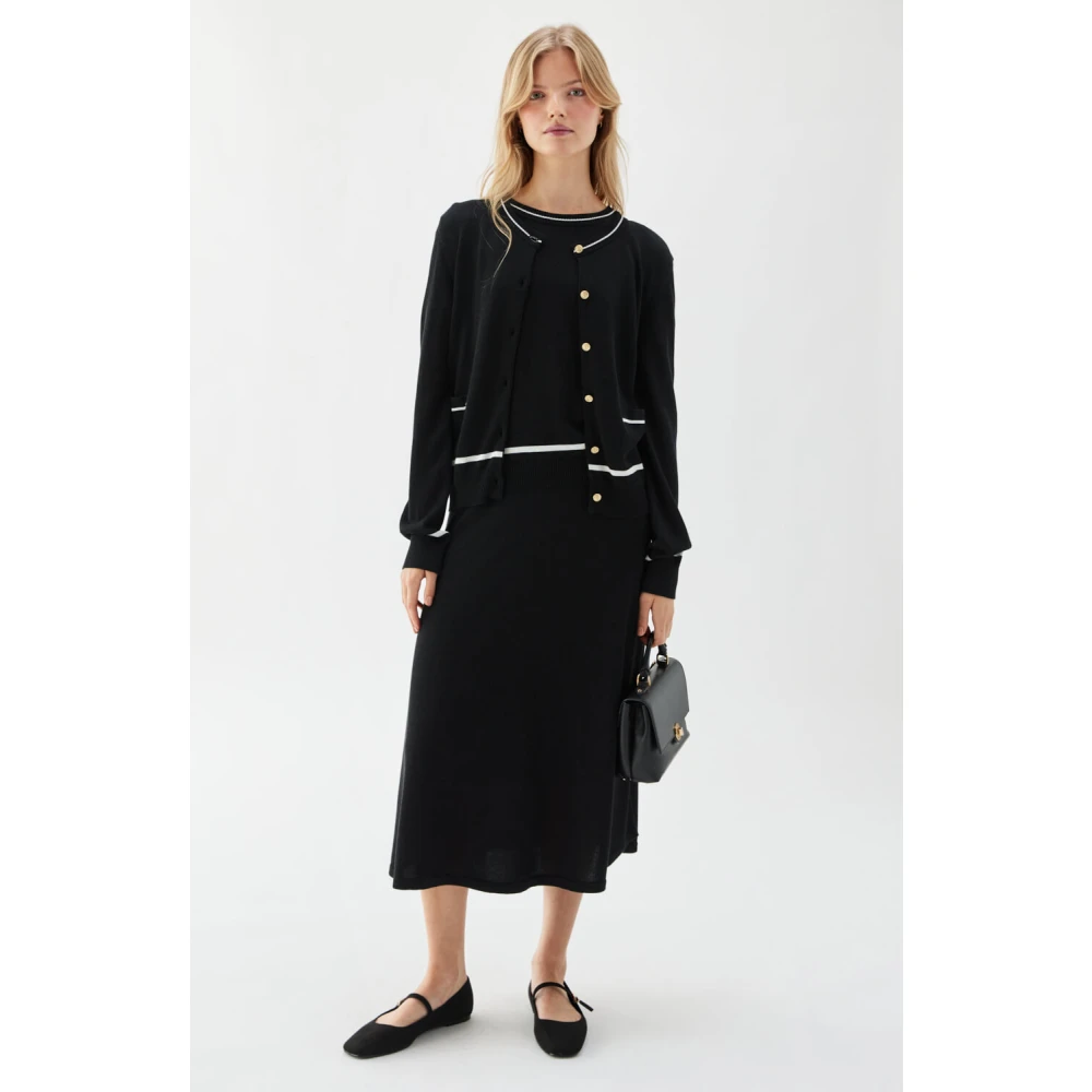 Busnel Kim Contrast Cardigan Black Dames
