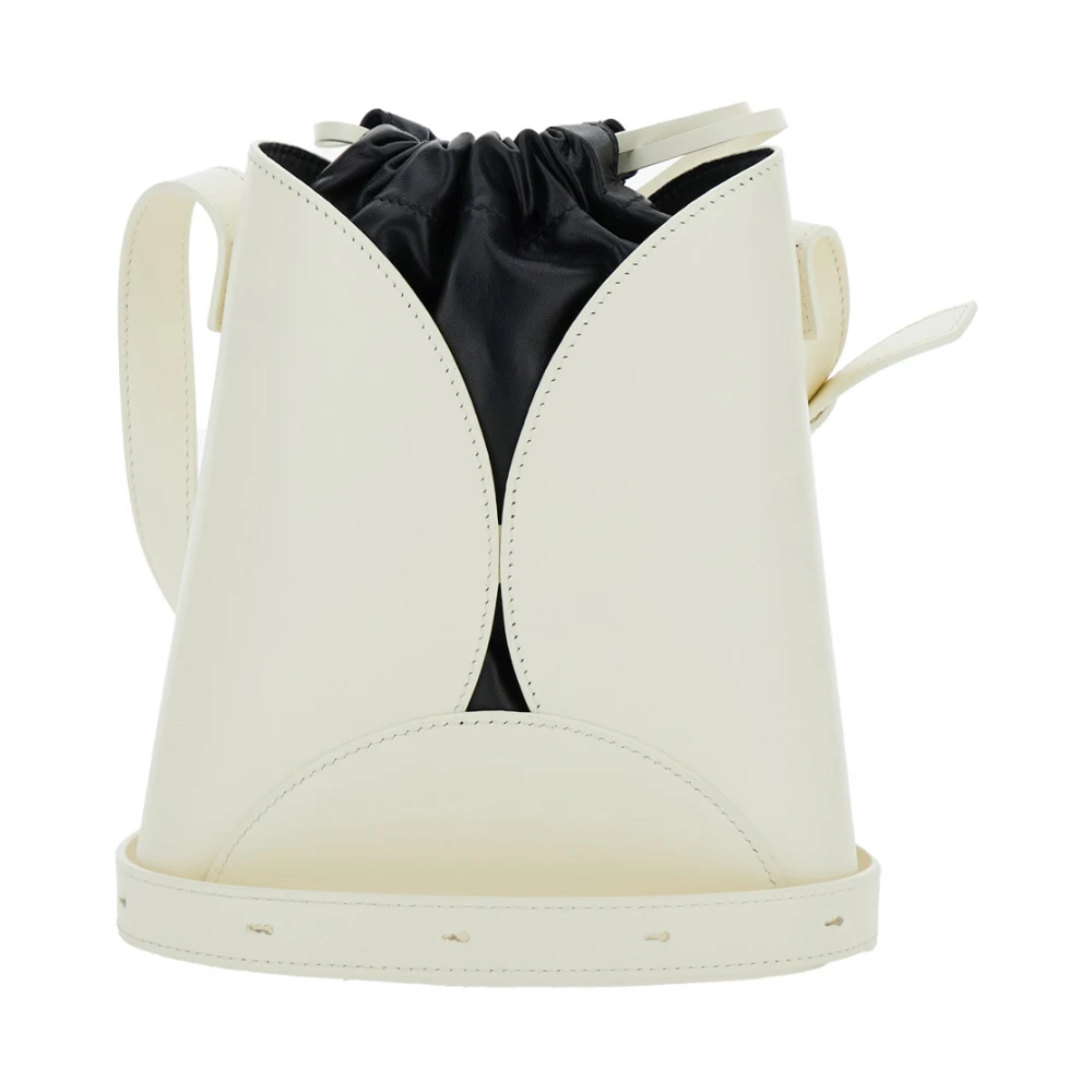 Jil Sander Witte Ellipse Crossbody Tas White Dames