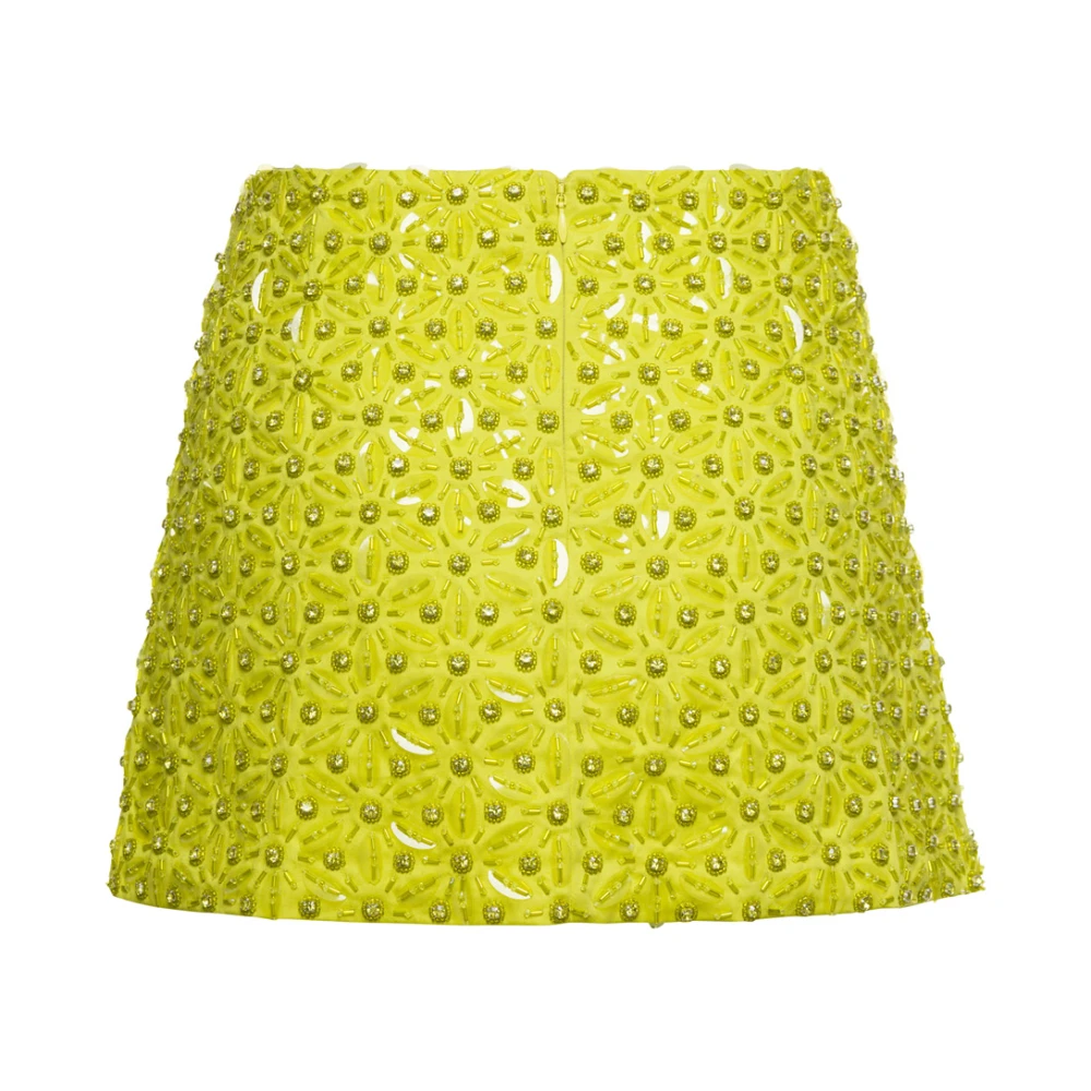 DES Phemmes Gele Borduur Mini Rok Yellow Dames