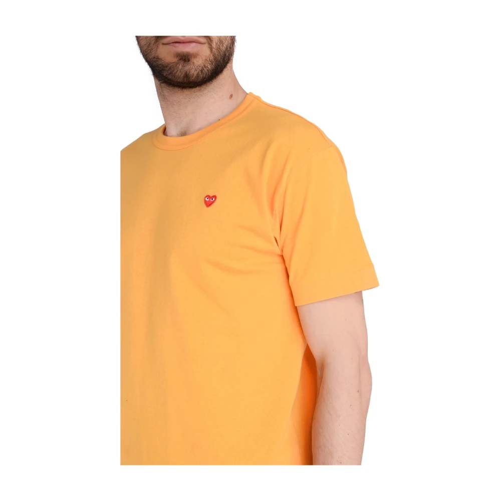 Comme des Garçons Play Gele T-Shirt met Mini Rood Hart Yellow Heren