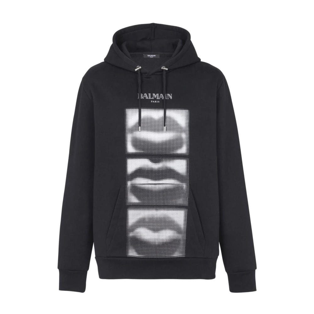 Balmain Zwarte Sweatshirt Verhoog Stijl Aw24 Black Heren