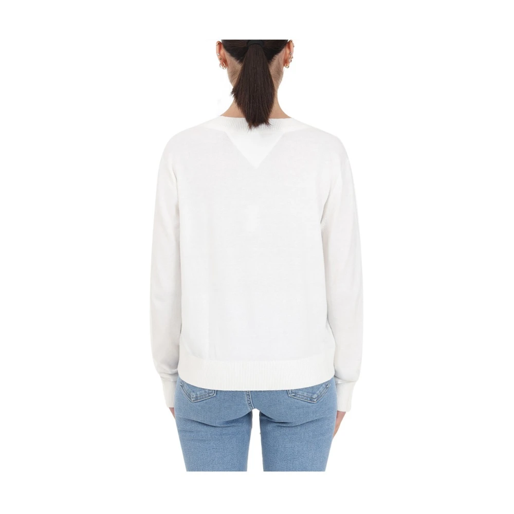 Tommy Jeans Witte Sweater Elegant Veelzijdig Tijdloos White Dames